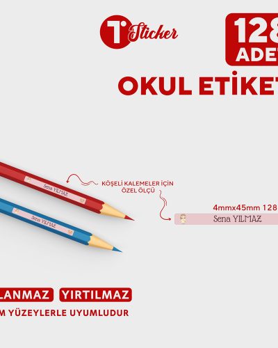 128 Adet Kişiye Özel Kalem Etiketi - Görsel 6