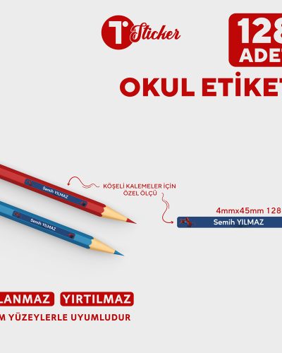128 Adet Kişiye Özel Kalem Etiketi - Görsel 5
