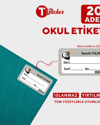 20 Adet Kişiye Özel Defter Etiketi - Görsel 24