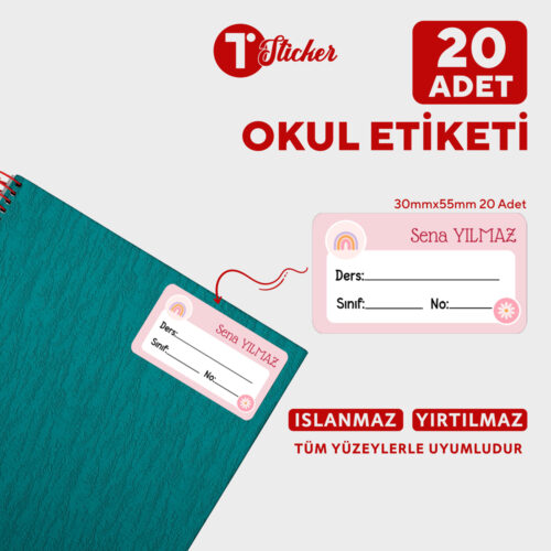 20 Adet Kişiye Özel Defter Etiketi - Görsel 19