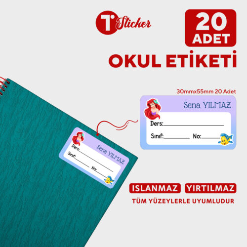 20 Adet Kişiye Özel Defter Etiketi - Görsel 4