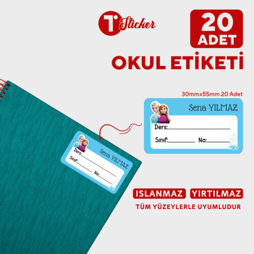 20 Adet Kişiye Özel Defter Etiketi - Görsel 5