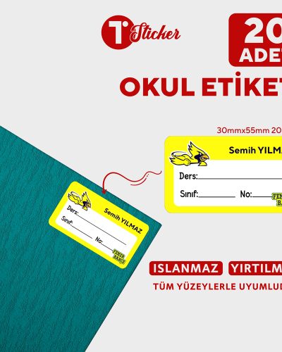 20 Adet Kişiye Özel Defter Etiketi - Görsel 20