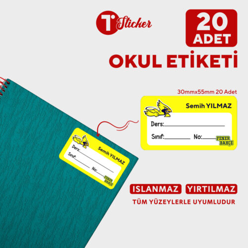 20 Adet Kişiye Özel Defter Etiketi - Görsel 20
