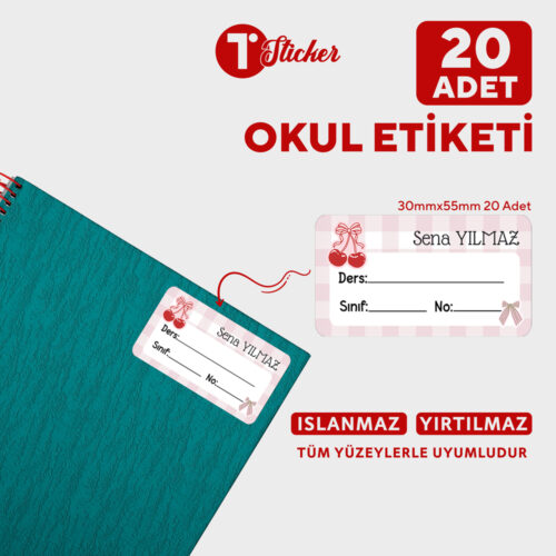 20 Adet Kişiye Özel Defter Etiketi - Görsel 6