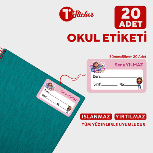 20 Adet Kişiye Özel Defter Etiketi - Görsel 21