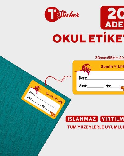 20 Adet Kişiye Özel Defter Etiketi - Görsel 22