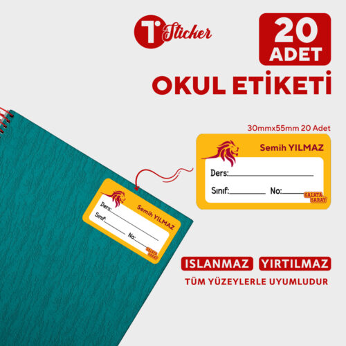 20 Adet Kişiye Özel Defter Etiketi - Görsel 22