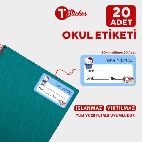 20 Adet Kişiye Özel Defter Etiketi - Görsel 2