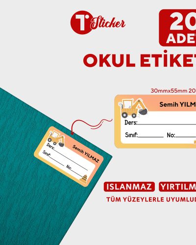 20 Adet Kişiye Özel Defter Etiketi - Görsel 23