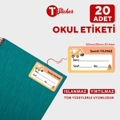 20 Adet Kişiye Özel Defter Etiketi - Görsel 23