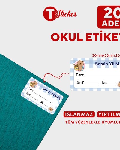20 Adet Kişiye Özel Defter Etiketi - Görsel 7