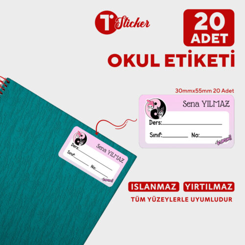 20 Adet Kişiye Özel Defter Etiketi - Görsel 8
