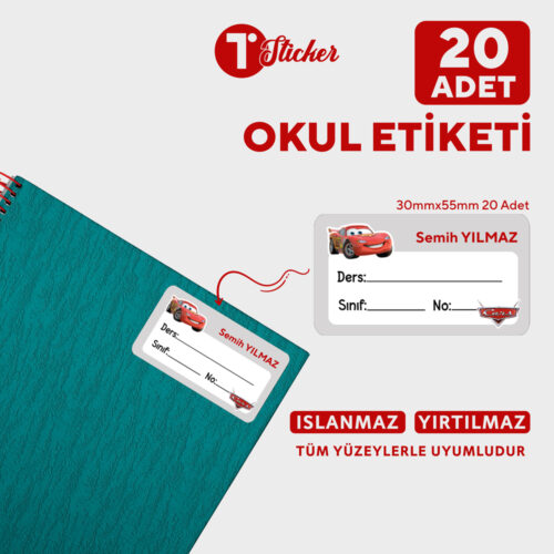 20 Adet Kişiye Özel Defter Etiketi - Görsel 18