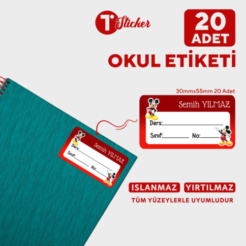 20 Adet Kişiye Özel Defter Etiketi - Görsel 17