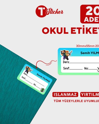 20 Adet Kişiye Özel Defter Etiketi - Görsel 3
