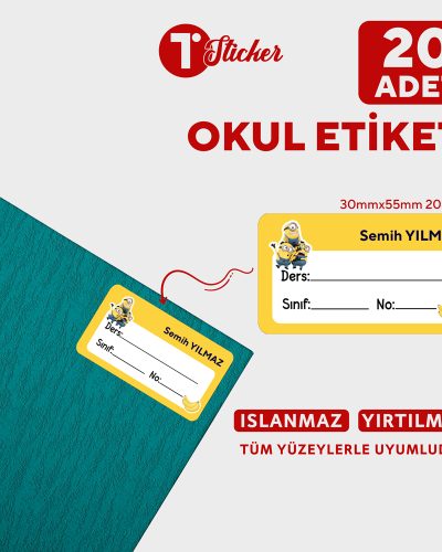 20 Adet Kişiye Özel Defter Etiketi - Görsel 16
