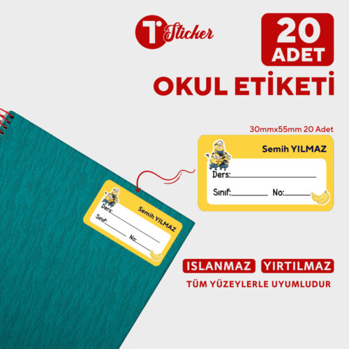 20 Adet Kişiye Özel Defter Etiketi - Görsel 16