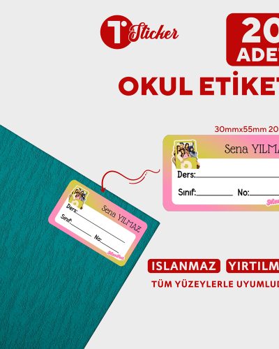 20 Adet Kişiye Özel Defter Etiketi - Görsel 15