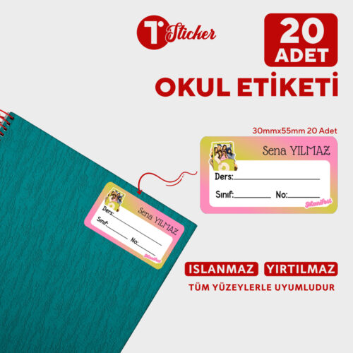 20 Adet Kişiye Özel Defter Etiketi - Görsel 15