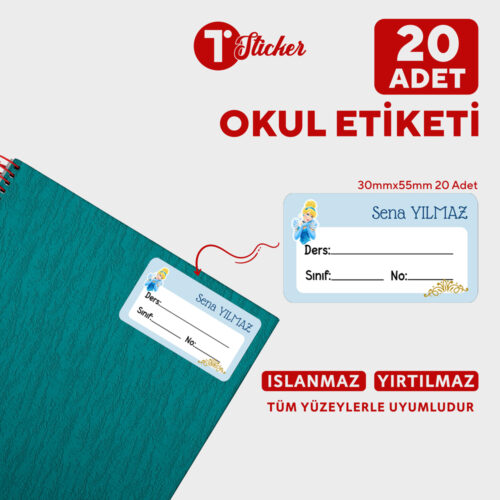 20 Adet Kişiye Özel Defter Etiketi - Görsel 14