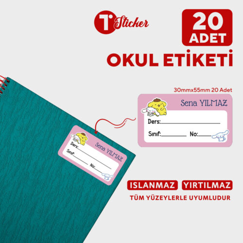 20 Adet Kişiye Özel Defter Etiketi - Görsel 13
