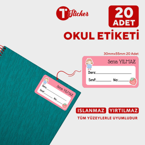 20 Adet Kişiye Özel Defter Etiketi - Görsel 12