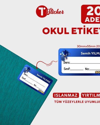 20 Adet Kişiye Özel Defter Etiketi - Görsel 11
