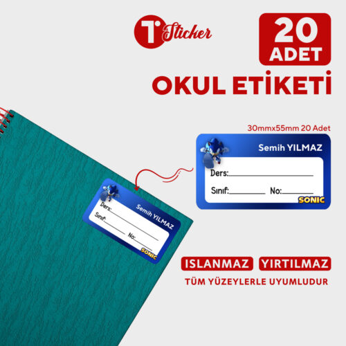 20 Adet Kişiye Özel Defter Etiketi - Görsel 11