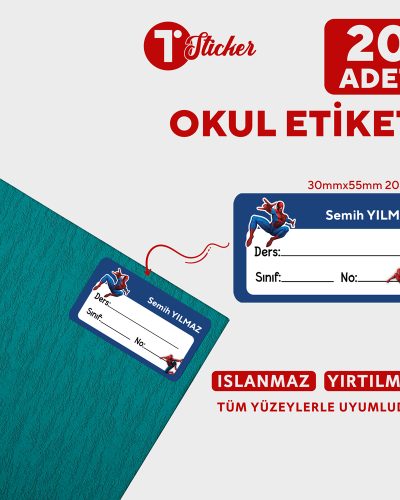20 Adet Kişiye Özel Defter Etiketi - Görsel 1