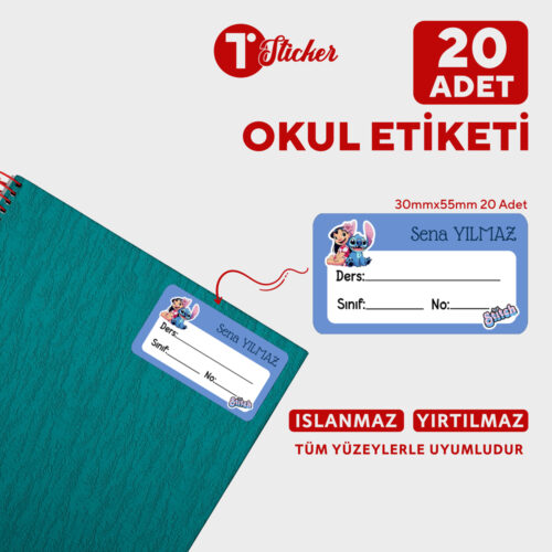 20 Adet Kişiye Özel Defter Etiketi - Görsel 10