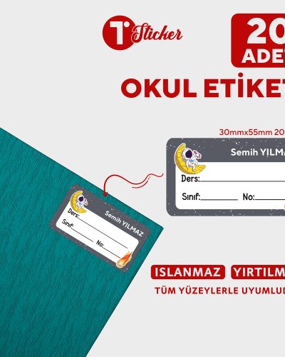 20 Adet Kişiye Özel Defter Etiketi - Görsel 9