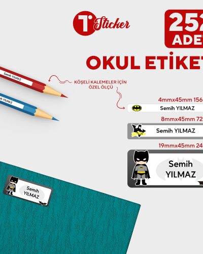 252 Adet Kişiye Özel Okul Etiketi - Görsel 23