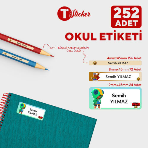252 Adet Kişiye Özel Okul Etiketi - Görsel 22