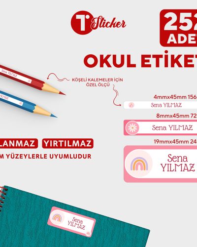 252 Adet Kişiye Özel Okul Etiketi - Görsel 12