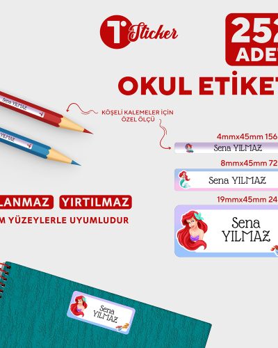 252 Adet Kişiye Özel Okul Etiketi - Görsel 14