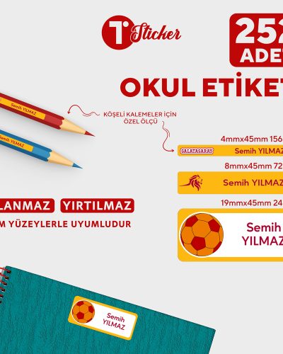 252 Adet Kişiye Özel Okul Etiketi - Görsel 18