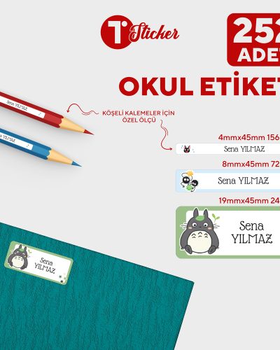 252 Adet Kişiye Özel Okul Etiketi - Görsel 24