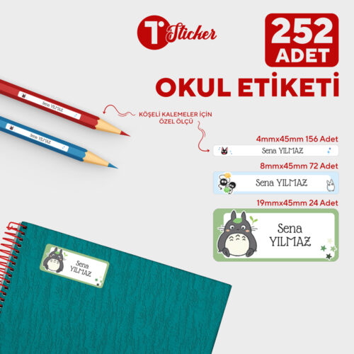 252 Adet Kişiye Özel Okul Etiketi - Görsel 24