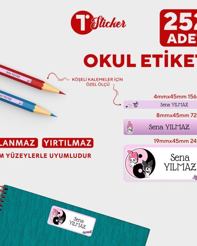 252 Adet Kişiye Özel Okul Etiketi - Görsel 1