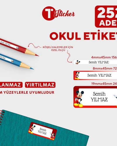 252 Adet Kişiye Özel Okul Etiketi - Görsel 11