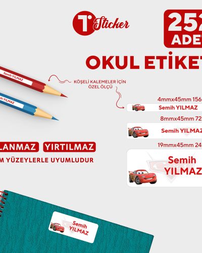 252 Adet Kişiye Özel Okul Etiketi - Görsel 8