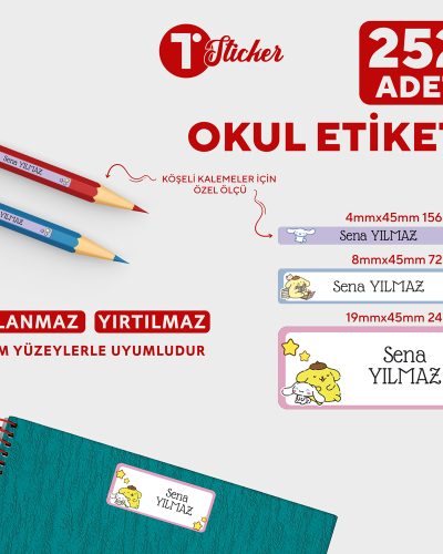 252 Adet Kişiye Özel Okul Etiketi - Görsel 6