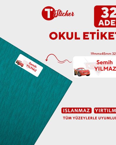 32 Adet Kişiye Özel Büyük Boy Okul Etiketi - Görsel 13