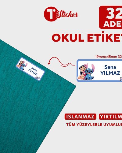 32 Adet Kişiye Özel Büyük Boy Okul Etiketi - Görsel 5