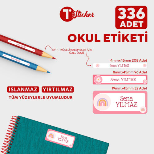 336 Adet Kişiye Özel Okul Etiketi - Görsel 21