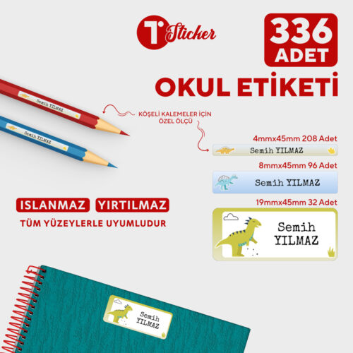 336 Adet Kişiye Özel Okul Etiketi - Görsel 19
