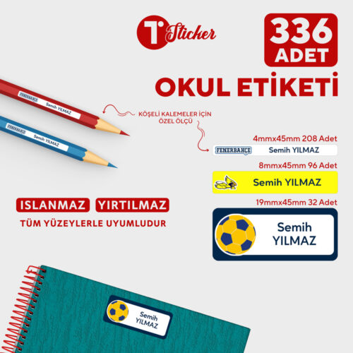 336 Adet Kişiye Özel Okul Etiketi - Görsel 17