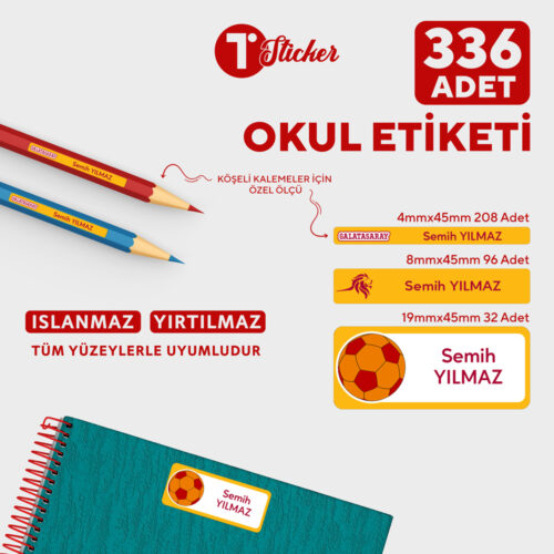 336 Adet Kişiye Özel Okul Etiketi - Görsel 16