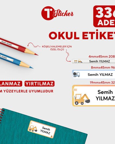336 Adet Kişiye Özel Okul Etiketi - Görsel 13